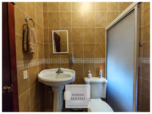 a bathroom with a sink and a toilet in it at Hansa Departameto in Puerto Vallarta