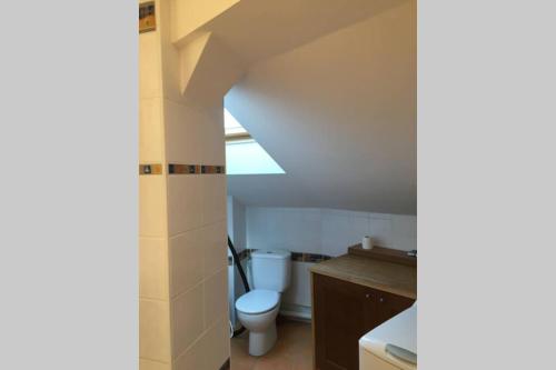 une salle de bain avec toilettes et lavabo dans l'établissement APPARTEMENT BORDATCHOA, à Saint-Jean-de-Luz