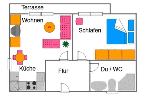 un diagrama esquemático de una casa en Stollberg, FW4 en Zingst