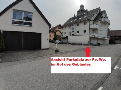 a house with a sign in front of it at Apartment in Abstatt mit 5min zur A81 in Abstatt