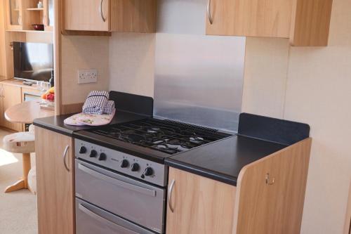 Η κουζίνα ή μικρή κουζίνα στο Palm 1 Park Home With Hot Tub