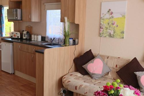 Η κουζίνα ή μικρή κουζίνα στο Palm 1 Park Home With Hot Tub