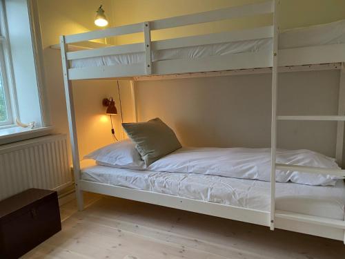 een slaapkamer met 2 stapelbedden in een kamer bij Gamla Húsið - The Old House in Selfoss