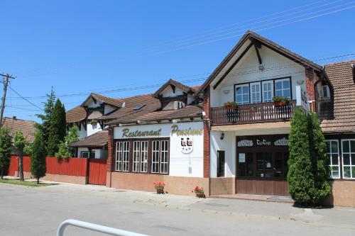 a building on the side of a street at Pension Tip-Top in Târgu-Mureş