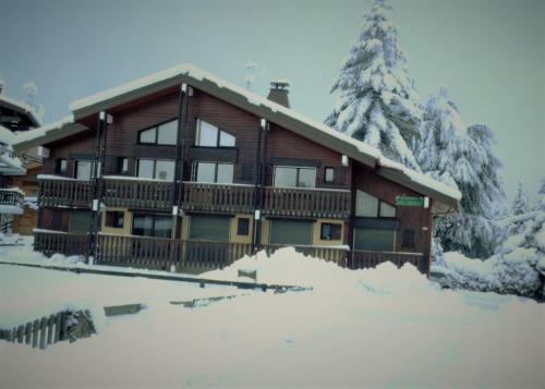 a house with snow on the ground in front of it at CHALET DES NEIGES in Les Carroz d'Araches