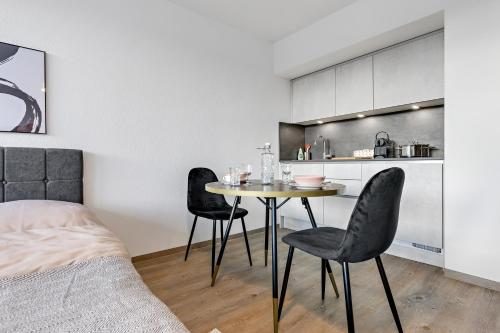 Kuchyň nebo kuchyňský kout v ubytování Studio Augsburg-Altstadt