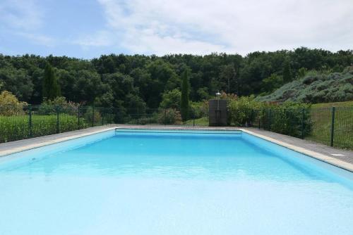 a large blue swimming pool in a yard at Magnifique grand gîte entier avec piscine et vue in Lézat-sur-Lèze