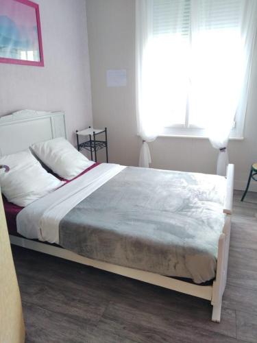 1 dormitorio con 1 cama grande en una habitación en appartement de letty en Fort-Mahon-Plage