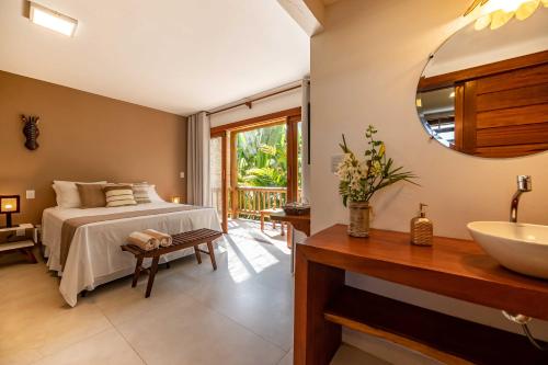 Katil atau katil-katil dalam bilik di Taipu Bay Pousada - Taipu de Fora