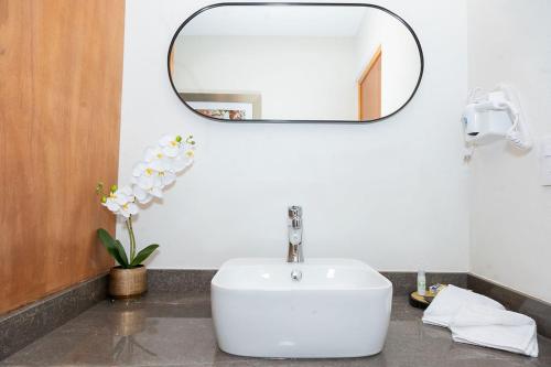 Koupelna v ubytování Hotel Danini