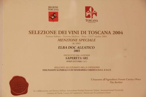 a picture of the tasting menu for the seshano de vinny dj at Azienda Agricola Sapereta in Porto Azzurro