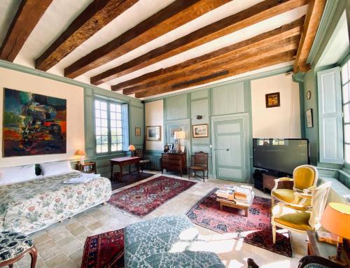 Posezení v ubytování Manoir du Plessis -Vallée de la Loire-Tours