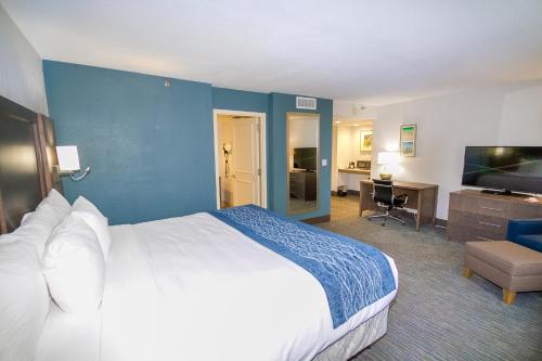 a hotel room with a large bed and a television at Comfort Inn & Suites Downtown Brickell-Port of Miami in Miami