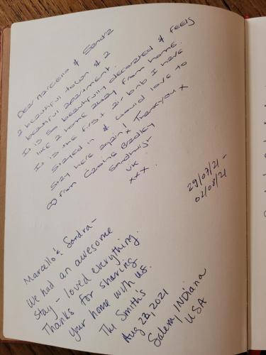 a page of a book with handwritten handwriting at Ferienwohnung in Rheinfelder Altstadt in Rheinfelden