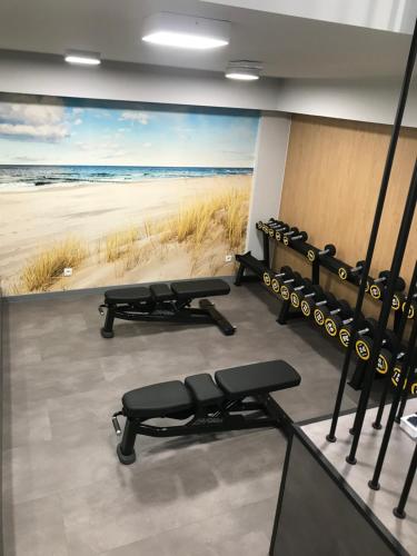 Γυμναστήριο ή/και όργανα γυμναστικής στο Apartament Wiatr i Woda z basenem