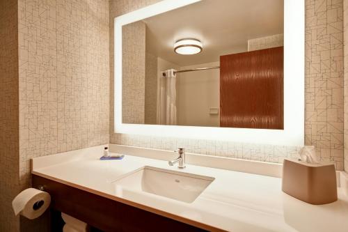 bagno con lavandino e specchio di Holiday Inn Express Newport North - Middletown, an IHG Hotel a Middletown