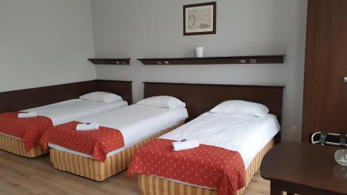 A bed or beds in a room at Apartamenty Śląsk