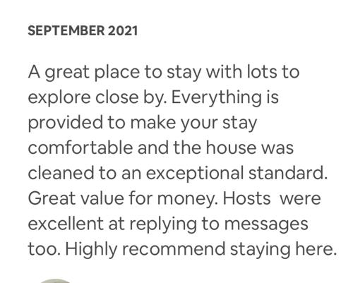 a screenshot of a text message with the wordsresponder at 2 bed house -close to Cleveland way,lovely beaches in Brotton