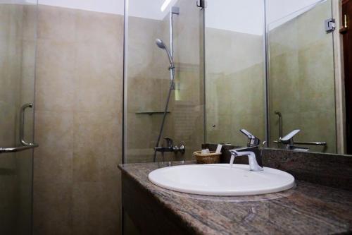 康提的住宿－康提別墅，一间带水槽和淋浴的浴室