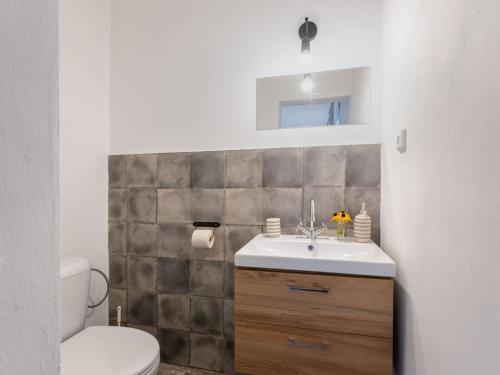 a bathroom with a sink and a toilet at Holiday Home Brníčko by Interhome in Brníčko
