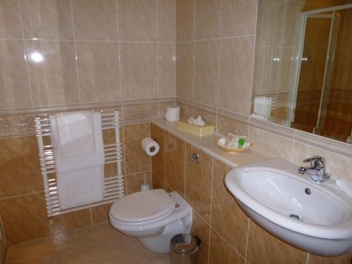 a bathroom with a toilet and a sink at Loch Lein Country House in Killarney