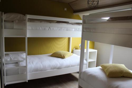 Tempat tidur susun dalam kamar di Vakantiehuis Ooglée