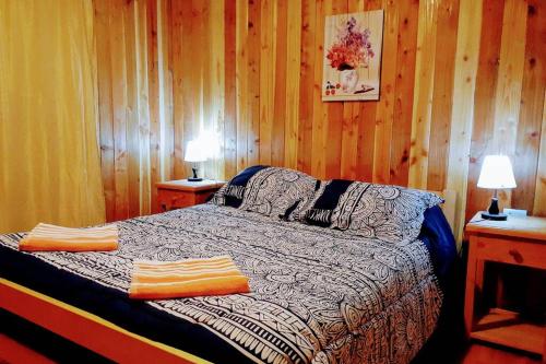 Кровать или кровати в номере Cabañas simple Pucon