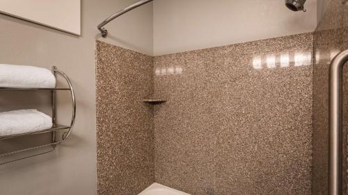 a bathroom with a shower and a toilet at Best Western Plus New Cumberland in New Cumberland