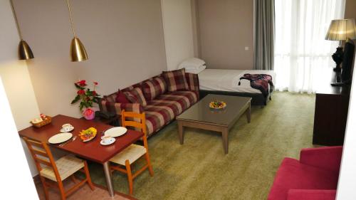 a living room with a couch and a table at TALEN OTEL in Istanbul