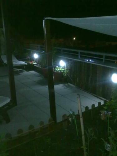 a view of a skate park at night at Ático spa rural in Alcarraz
