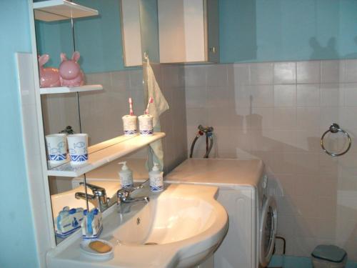 a bathroom with a sink and a washing machine at Appartement Villard-de-Lans, 3 pièces, 4 personnes - FR-1-515-57 in Villard-de-Lans