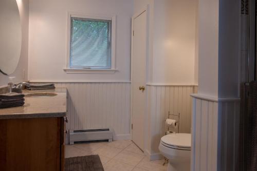 a bathroom with a toilet and a sink and a window at Summer and Fall in Sheffield with Monthly Special Pricing Available in Sheffield