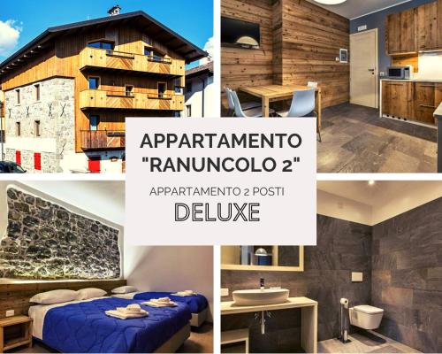 un collage de photos d'un appartement à rombiniarandrando r dans l'établissement Albergo Diffuso Sutrio Zoncolan, à Sutrio