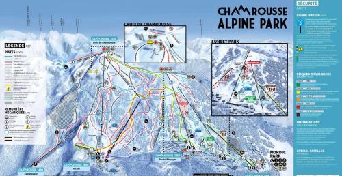 a map of the ski lodge alpine park at apt 4/6 pers aux villages du Bachat chamrousse in Chamrousse