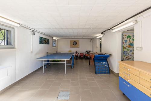 a room with a ping pong table in it at Casa Vacanza Elena in San Bernardino Verbano