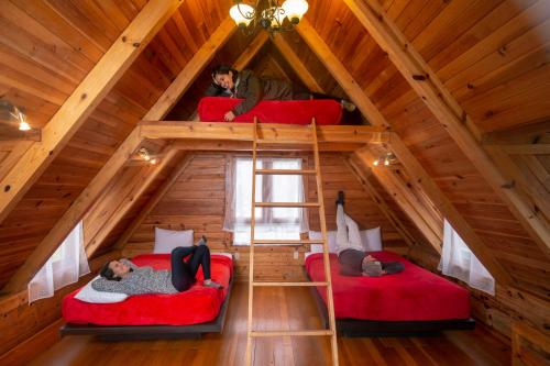 A bed or beds in a room at Hotel & Glamping Huasca Sierra Verde