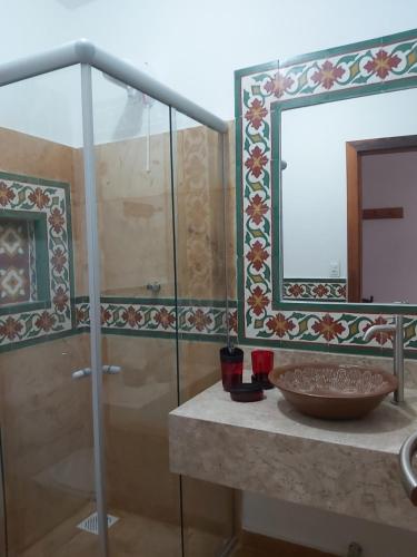 Kylpyhuone majoituspaikassa Mansão Guajiru