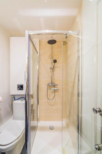 une salle de bain avec douche et toilettes dans l'établissement Le Contemporain - 1 Chambre, à Brive-la-Gaillarde