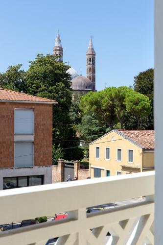 a view of a city from a balcony at Hotel Giotto in Padova