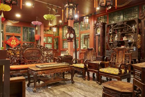 Χώρος καθιστικού στο Beijing Rong Courtyard Boutique Hotel