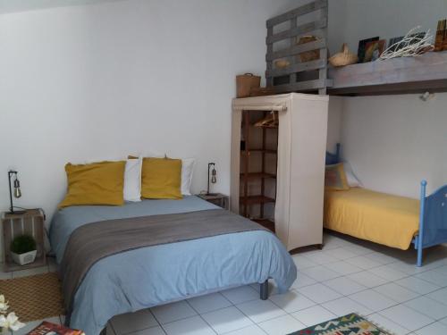 Postel nebo postele na pokoji v ubytování Chambre d'hôtes La Thibaudière