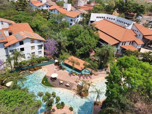 an aerial view of a resort with a swimming pool at Veredas do Rio Quente - Flat 726 - Fantástico!!! in Rio Quente