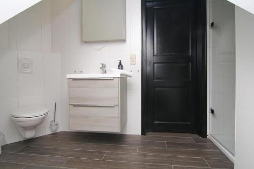 Vannituba majutusasutuses Doppelhaushälften im Naturresort Drewitz