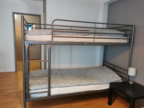 - deux lits superposés dans une chambre dans l'établissement Studio Langstross, Petite France, Hypercentre, Strasbourg, à Strasbourg