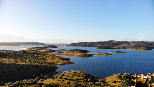 an aerial view of a large body of water at Herdade Monte da Tapada in Alqueva