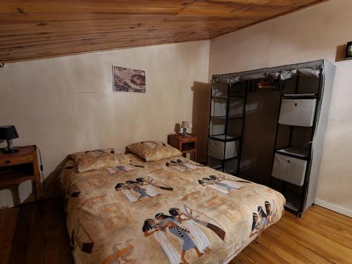 1 dormitorio con 1 cama grande en una habitación en Serenity- le clos du Patou en Mont-Roc