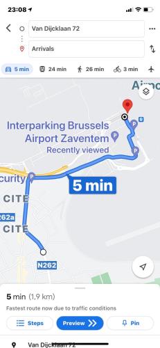 a screenshot of the airport evacuation website at Panda Bella in Zaventem