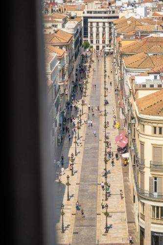 an aerial view of a city street with buildings at Soho Boutique Equitativa in Málaga
