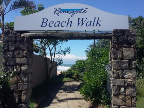 a sign for the beach walk at the entrance to the beach at Crayfish Inn no6 in Ramsgate