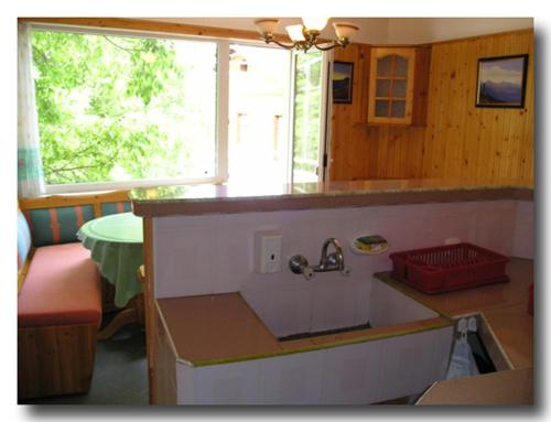 - une cuisine avec évier et une fenêtre dans la chambre dans l'établissement Odesos Apartments, à Varna